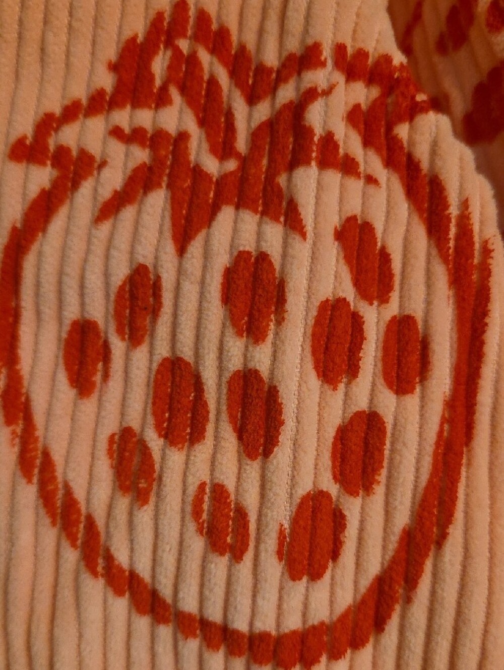 Big Bud Press Pink Corduroy Sailor Jacket with Hand Stamped Red Strawberry Print - Picture 3 of 6